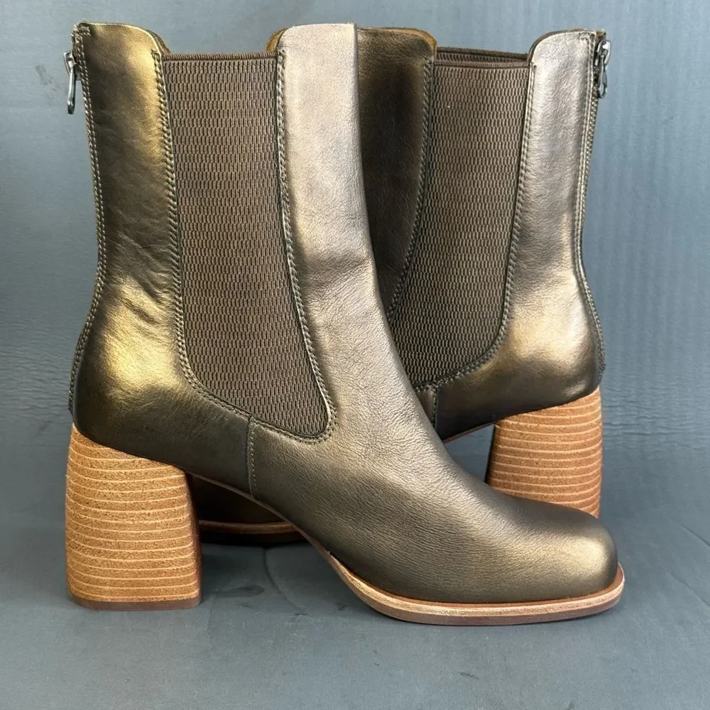 Kork-Ease Arline Chelsea boot metallic bronze leather women’s size 10